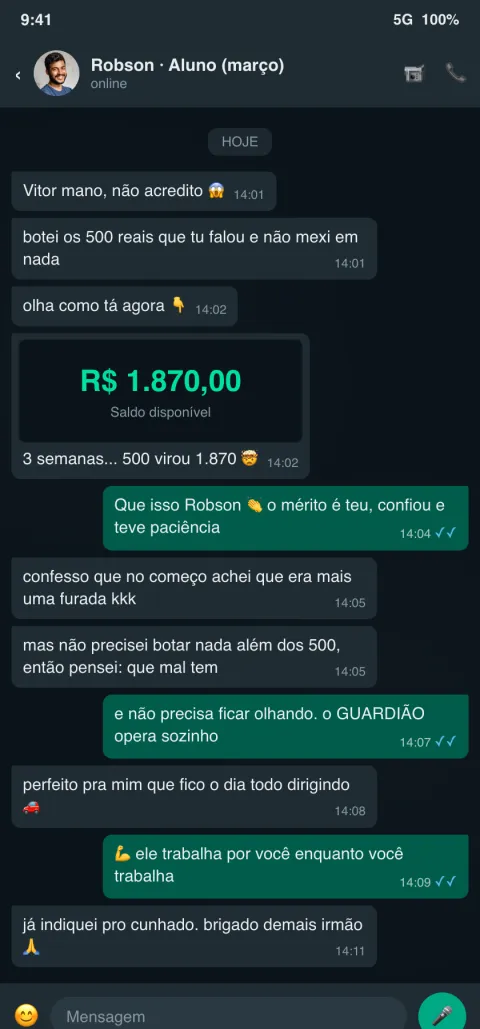 Relato de Robson