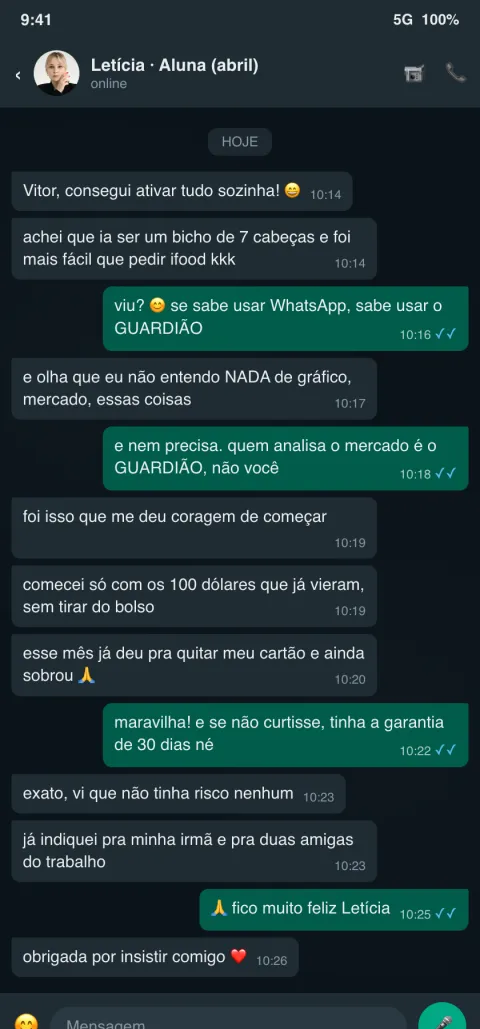 Relato de Letícia
